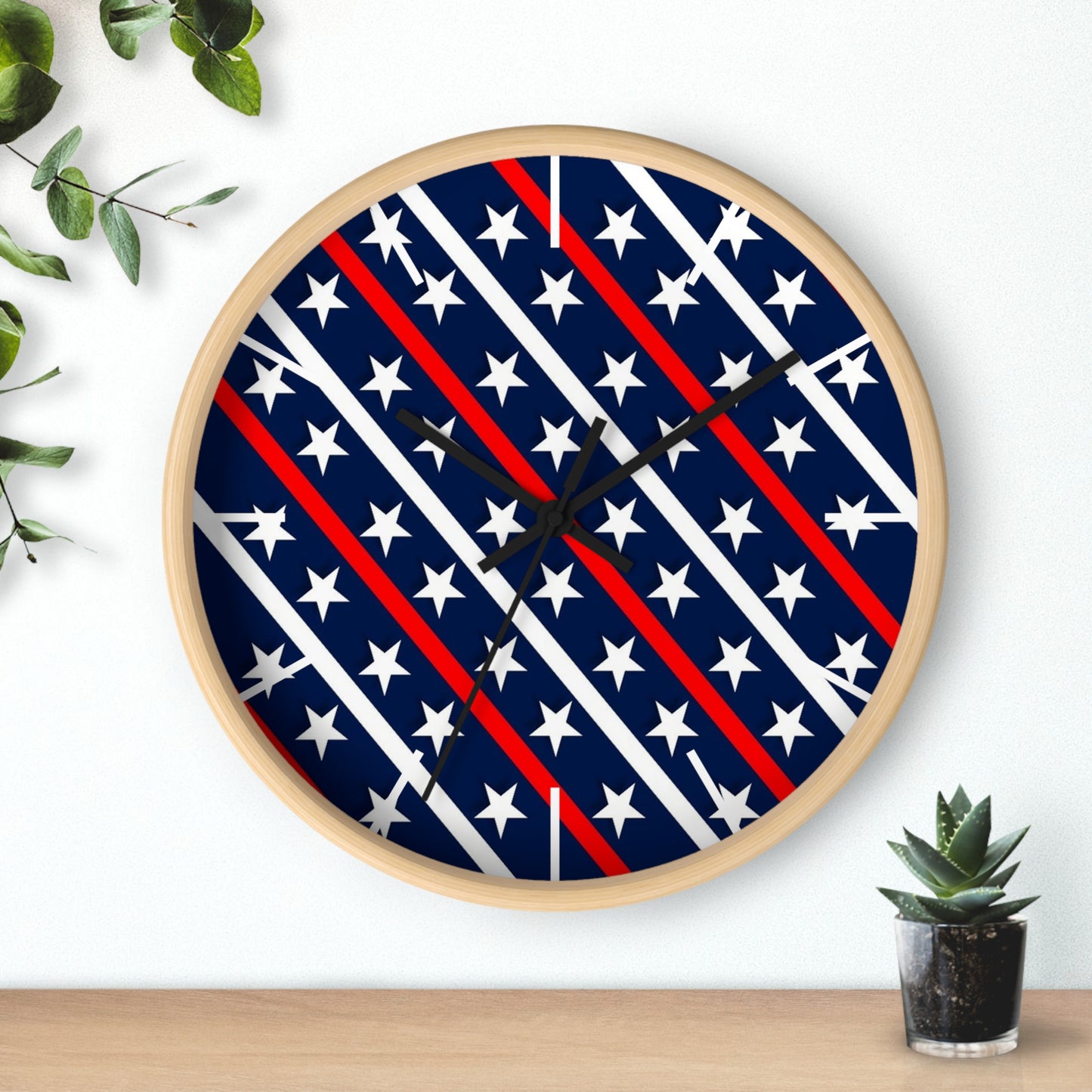 Wall Clock Red white and blue