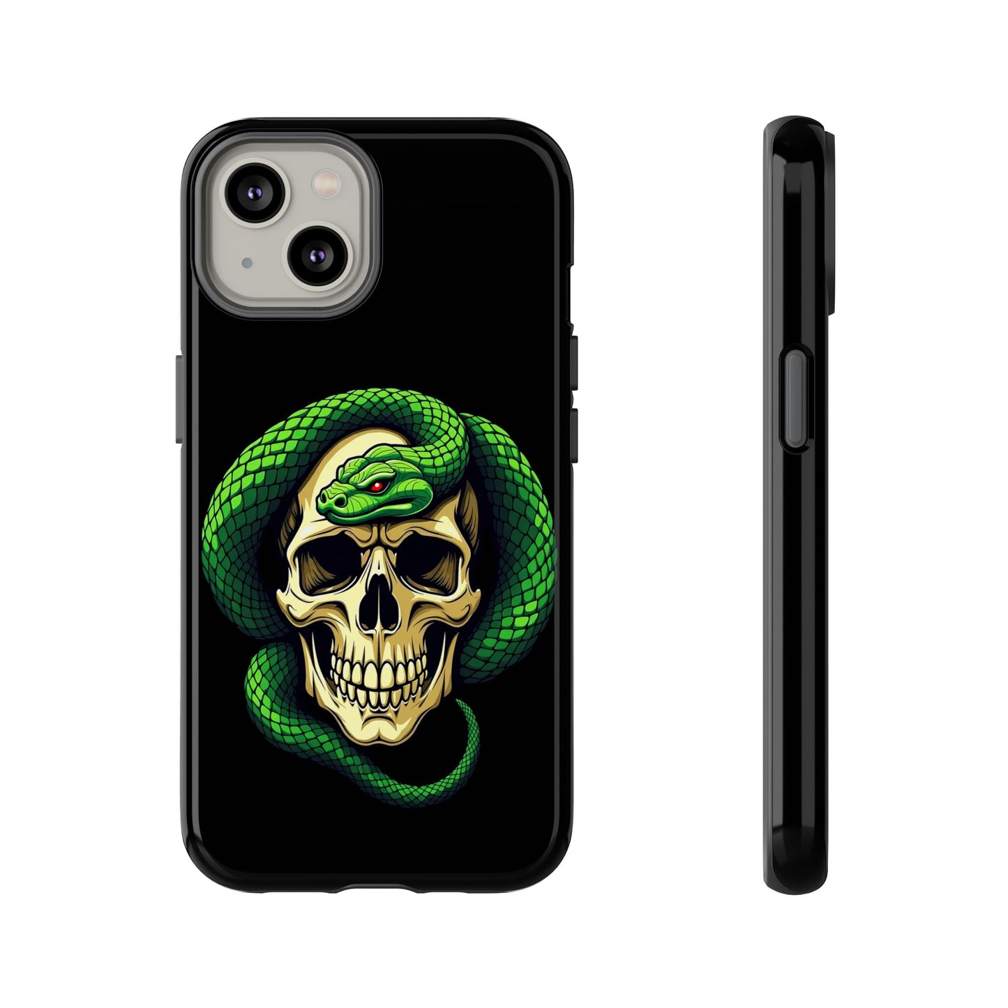 Skull & Snake Phone Case | Tough Cases, Protective Cover, Edgy Phone Accessories, Gothic Gift, Halloween Decor