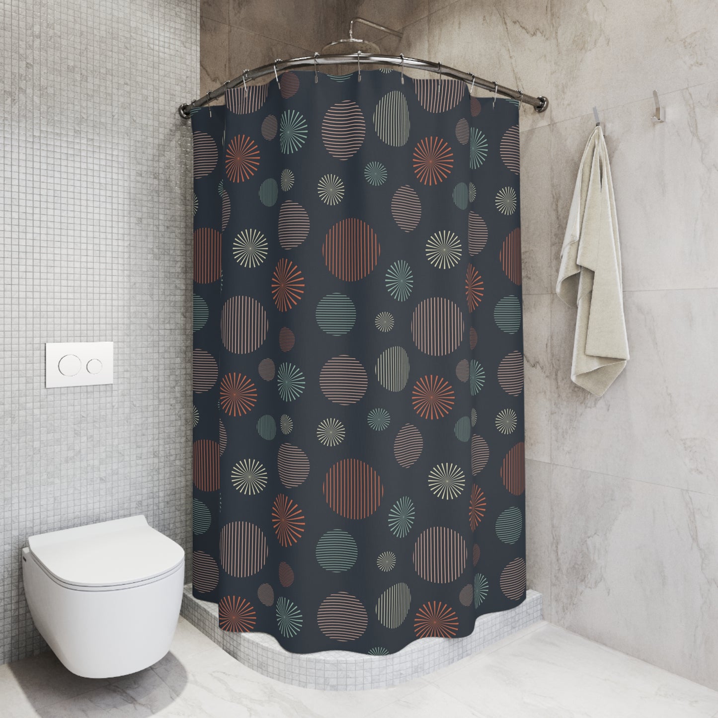 Modern Abstract Shower Curtain, Chic Bathroom Decor, Stylish Home Accent, Patterned Bath Curtain, Unique Gift Idea