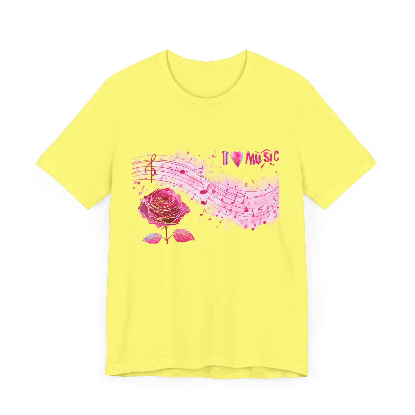 I Love Music Tee, Music Lover Shirt, Floral Music Notes Top