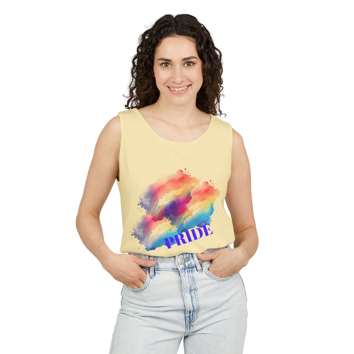 Vibrant Watercolor Unisex Tank Top, Summer Fashion, Pride Apparel, Beach Wear, Casual Top, LGBTQ+ Gift