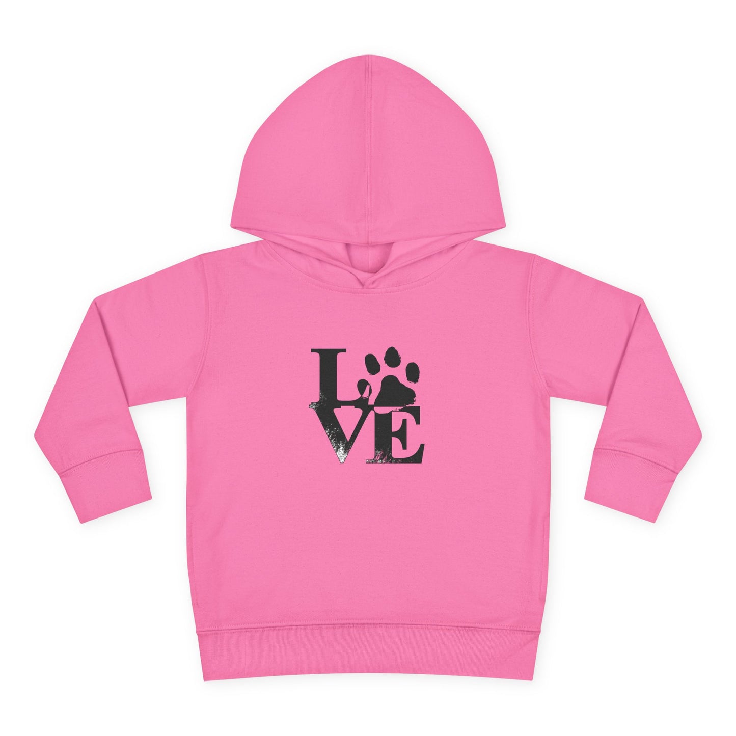 Paw Print Love Toddler Fleece Hoodie, Cute Kids Sweatshirt, Animal Lover Gift, Pet Lover Apparel, Cozy Toddler Hoodie