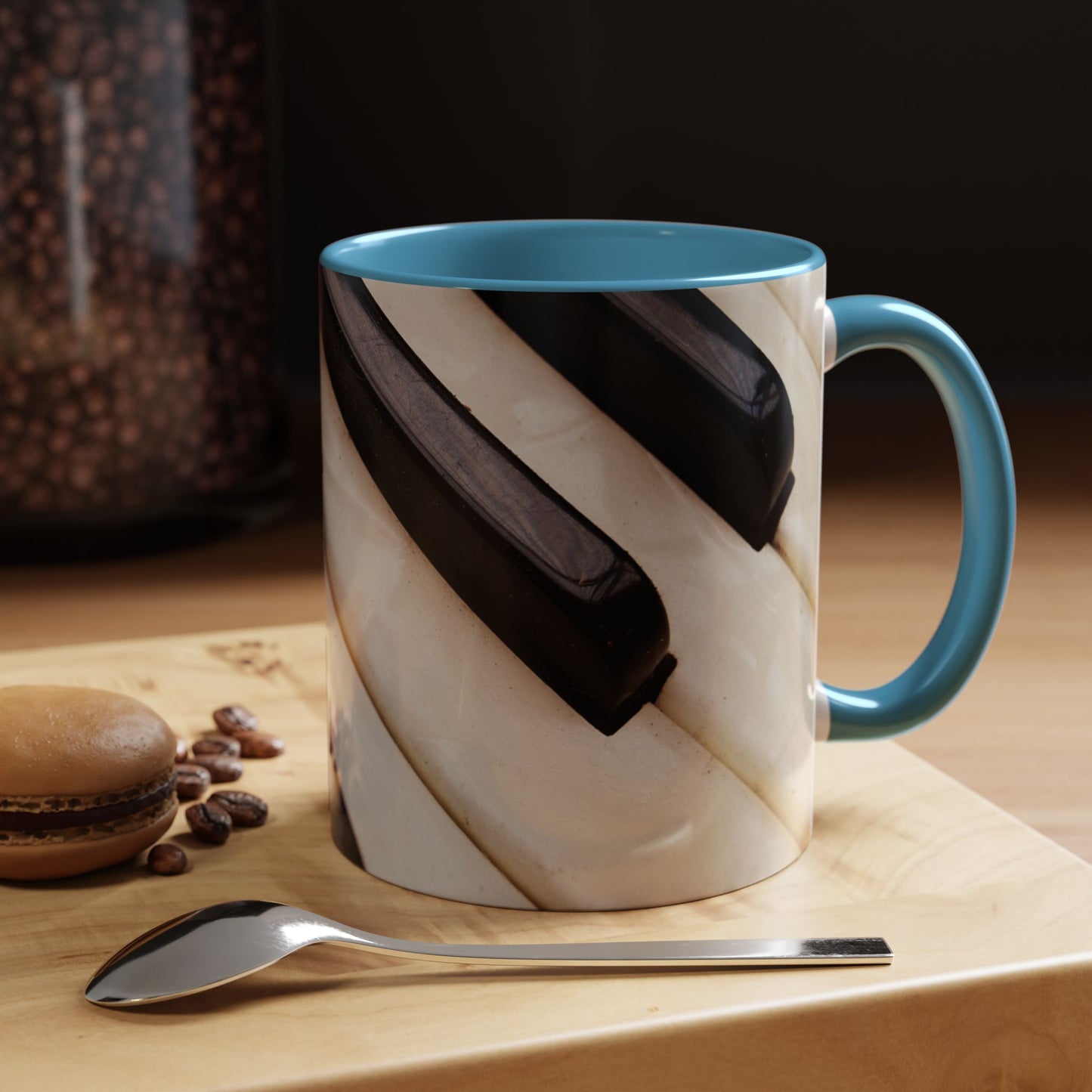 Musical Accent Coffee Mug | Piano Design, Coffee Lover Gift, Musician Mug, Stylish Drinkware, Home & Office Decor
