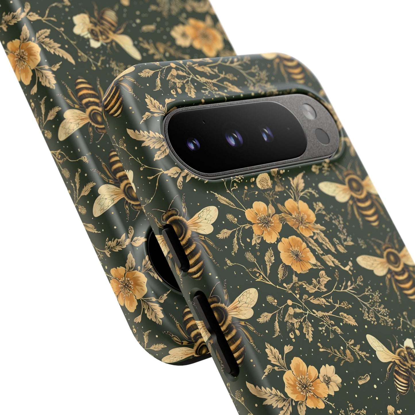 Nature-Inspired Phone Case, Tough Cases for Nature Lovers, Floral Bee Design, Eco-Friendly Gift, Summer Vibes, Trendy Phone Accessory,