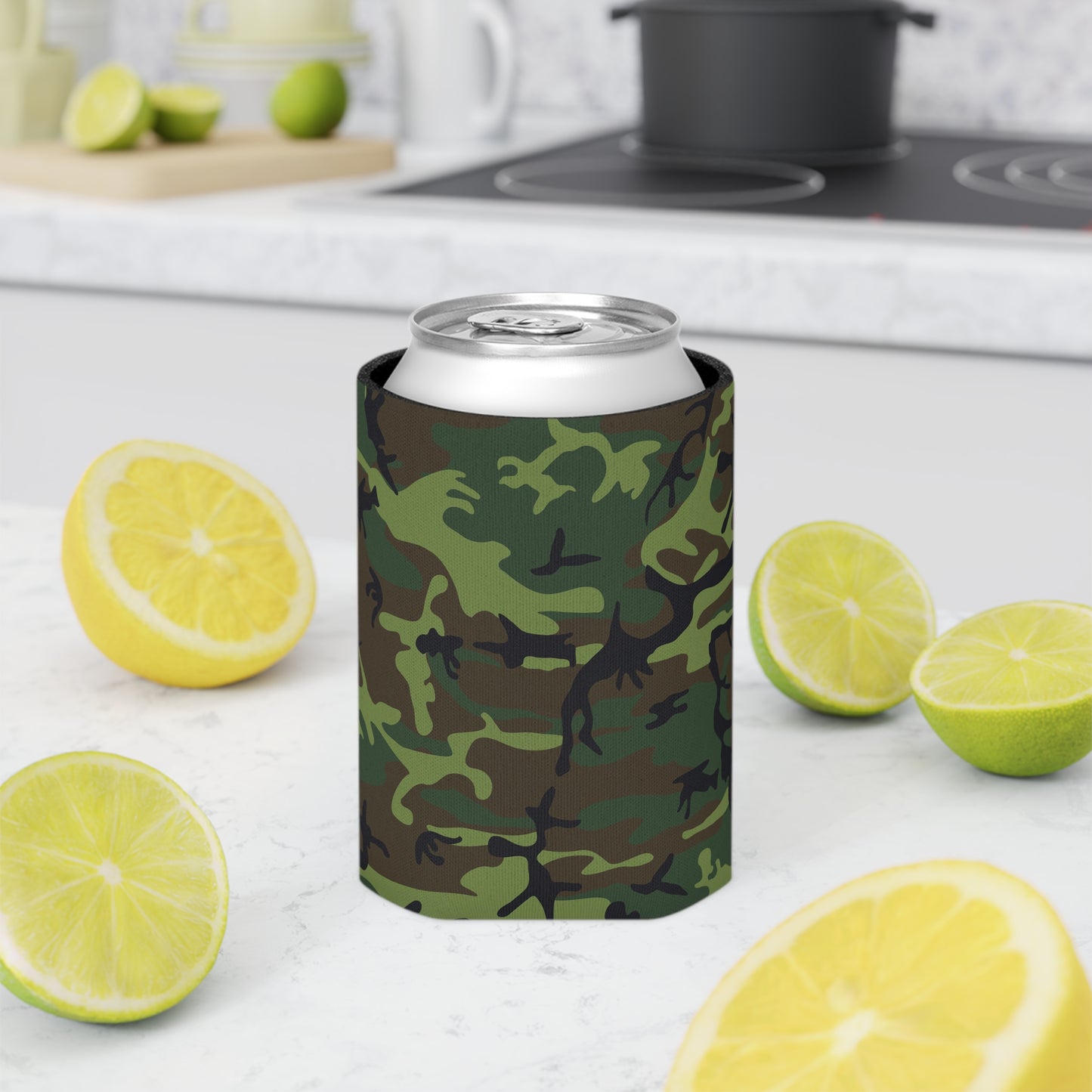 Camouflage Can Cooler, Outdoor Party Drink Sleeve, Camping Accessories, Military Style Beverage Insulator, BBQ Gift, Tailgate Essential