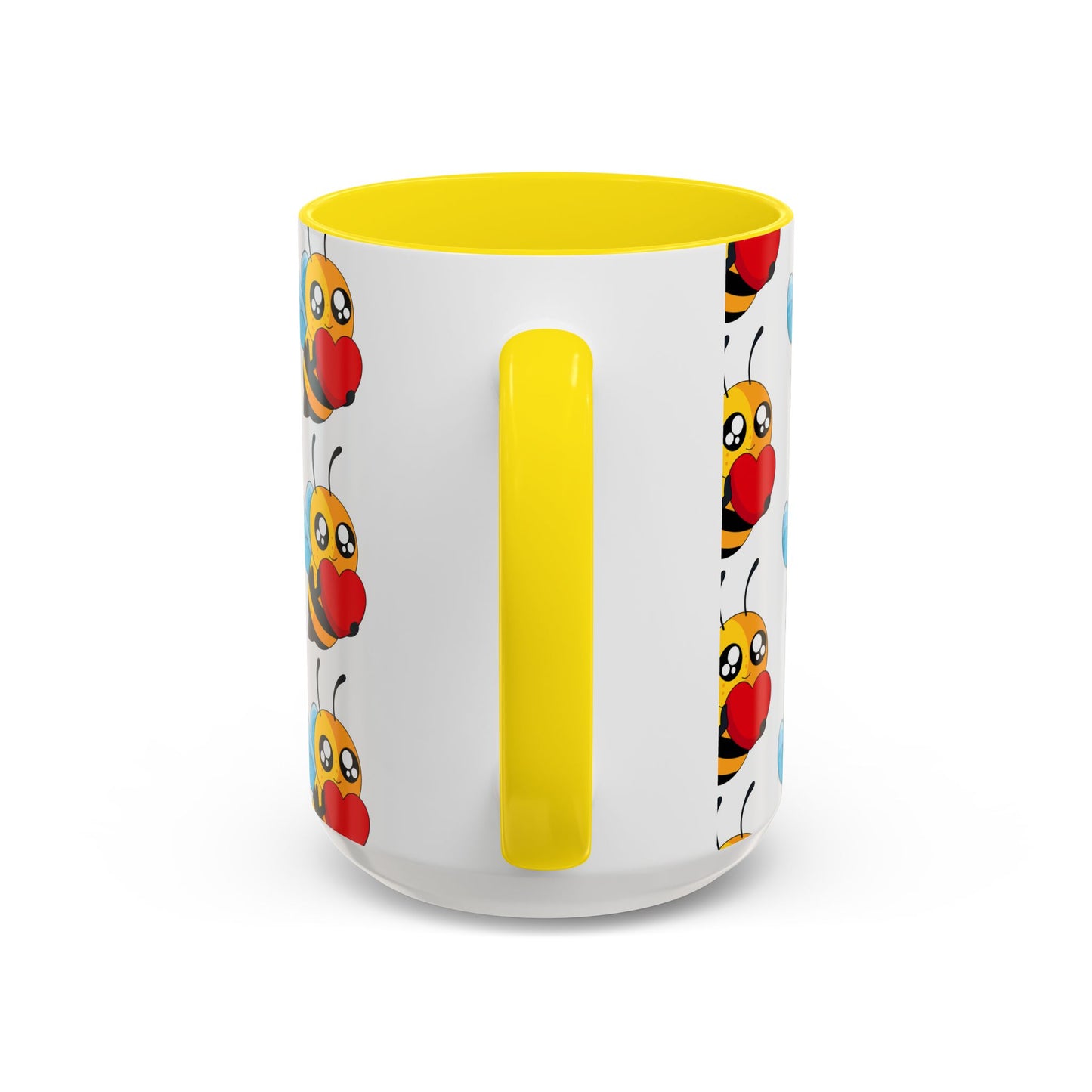 Cute Bee Love Accent Coffee Mug,  Cute Floral Mug, Cheerful Bee Design