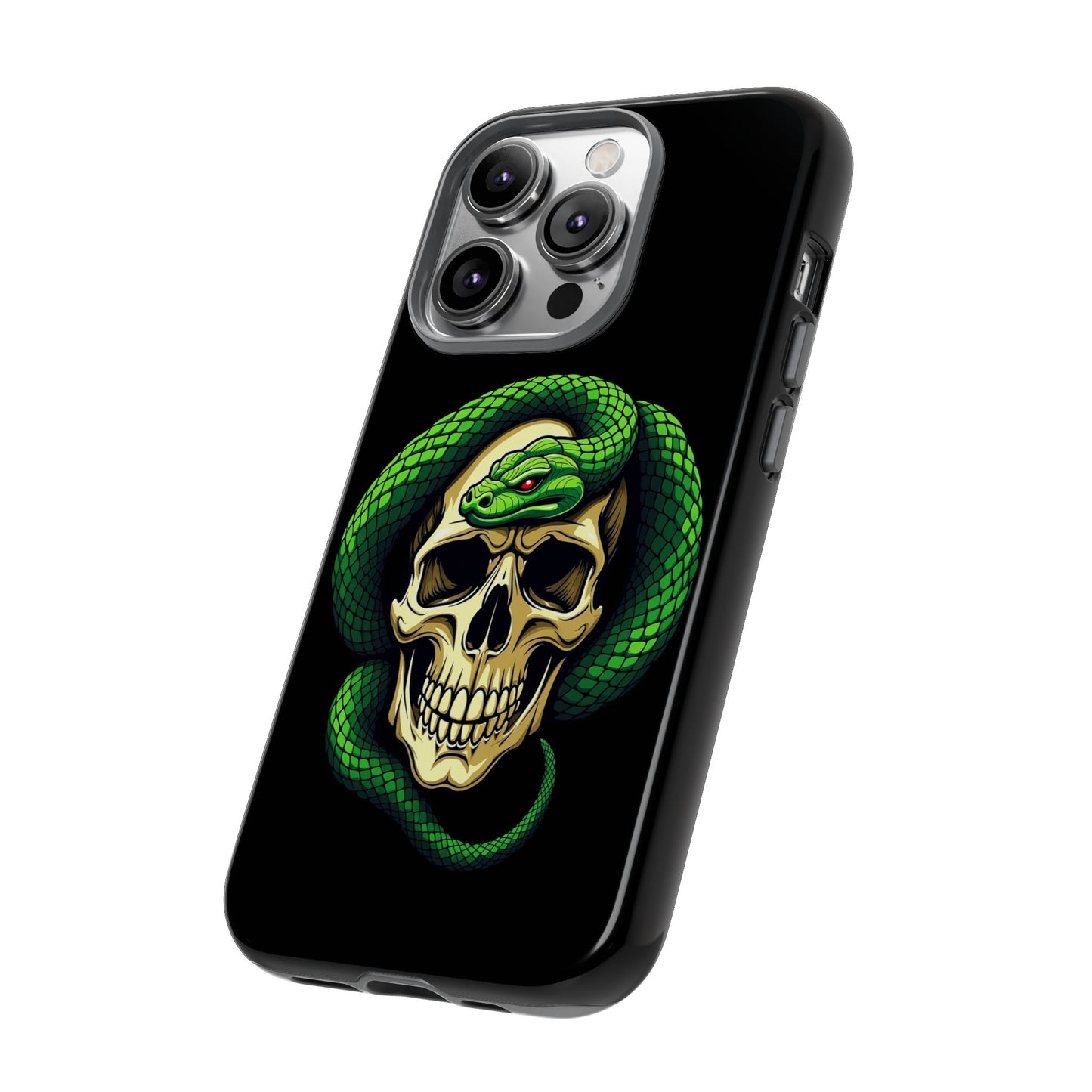 Skull & Snake Phone Case | Tough Cases, Protective Cover, Edgy Phone Accessories, Gothic Gift, Halloween Decor