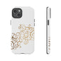 Elegant Floral Phone Case, Tough Cases, Gold Swirls, Stylish Protection, Trendy Gift, Chic Accessory