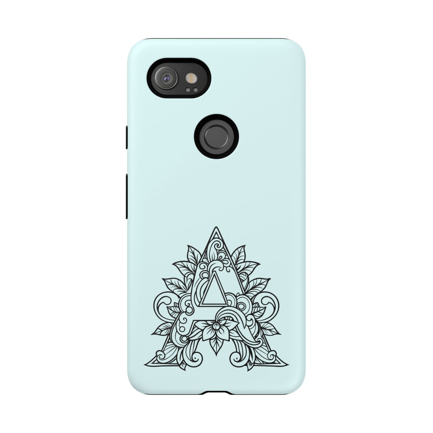 Personalized Tough Phone Case, Floral Monogram Cell Phone Cover, Custom Protective Case, Unique Gift, Birthday, Graduation