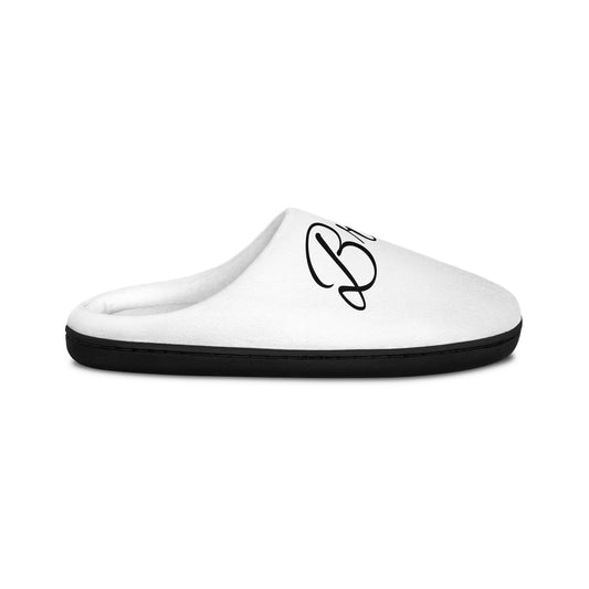 Cozy Women's Indoor Slippers with Elegant Script Design
