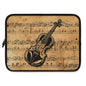 Vintage Music Laptop Sleeve with Violin Design, Music Lover Gift, Geeky Accessory, Musician Laptop Case, Unique Tech Sleeve