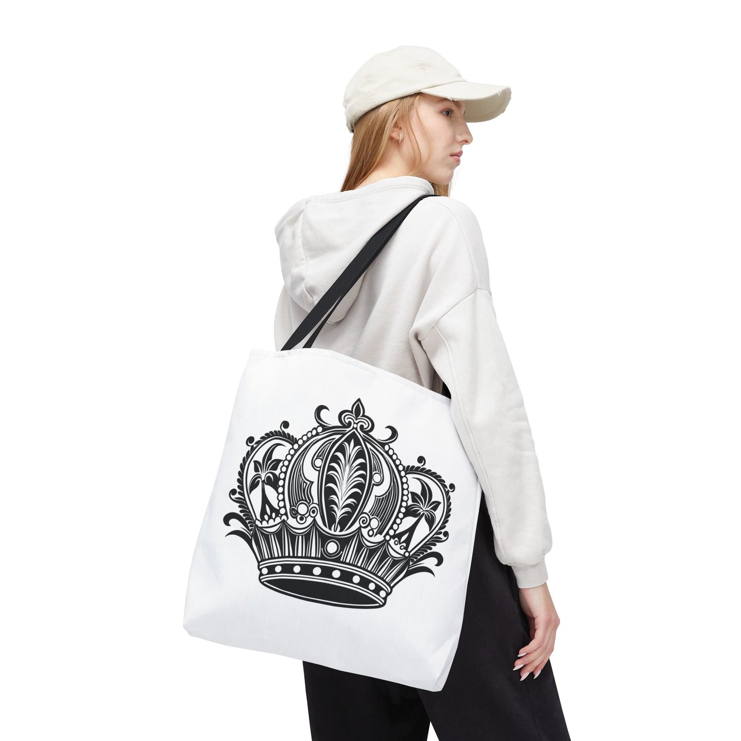 Crown Design Tote Bag, Royal Style Shopping Tote, Chic Grocery Bag, Gift for Her, Fashionable Accessories