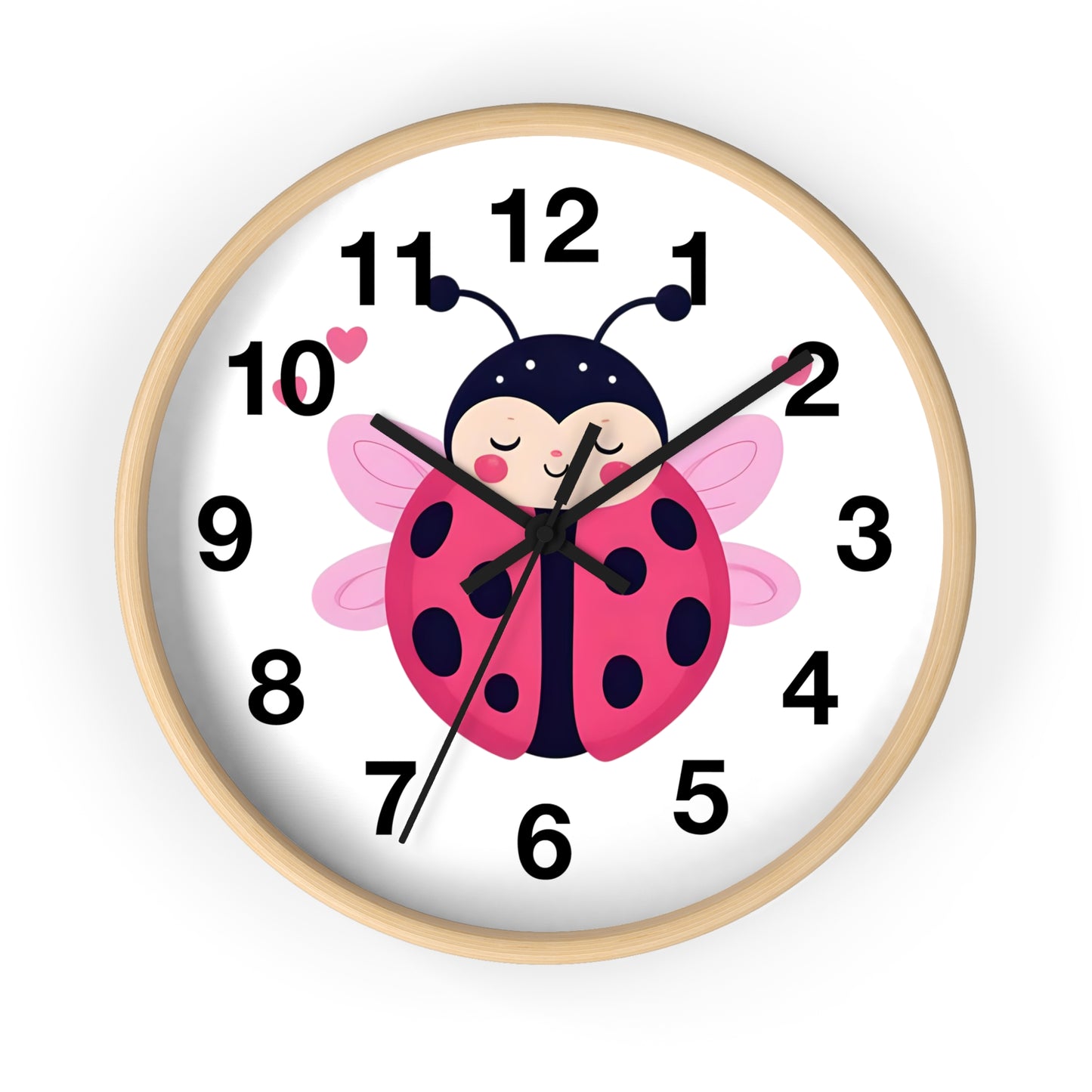 Cute Ladybug Wall Clock, Children's Room Decor, Playroom Wall Art, Birthday Gift, Nursery Timepiece