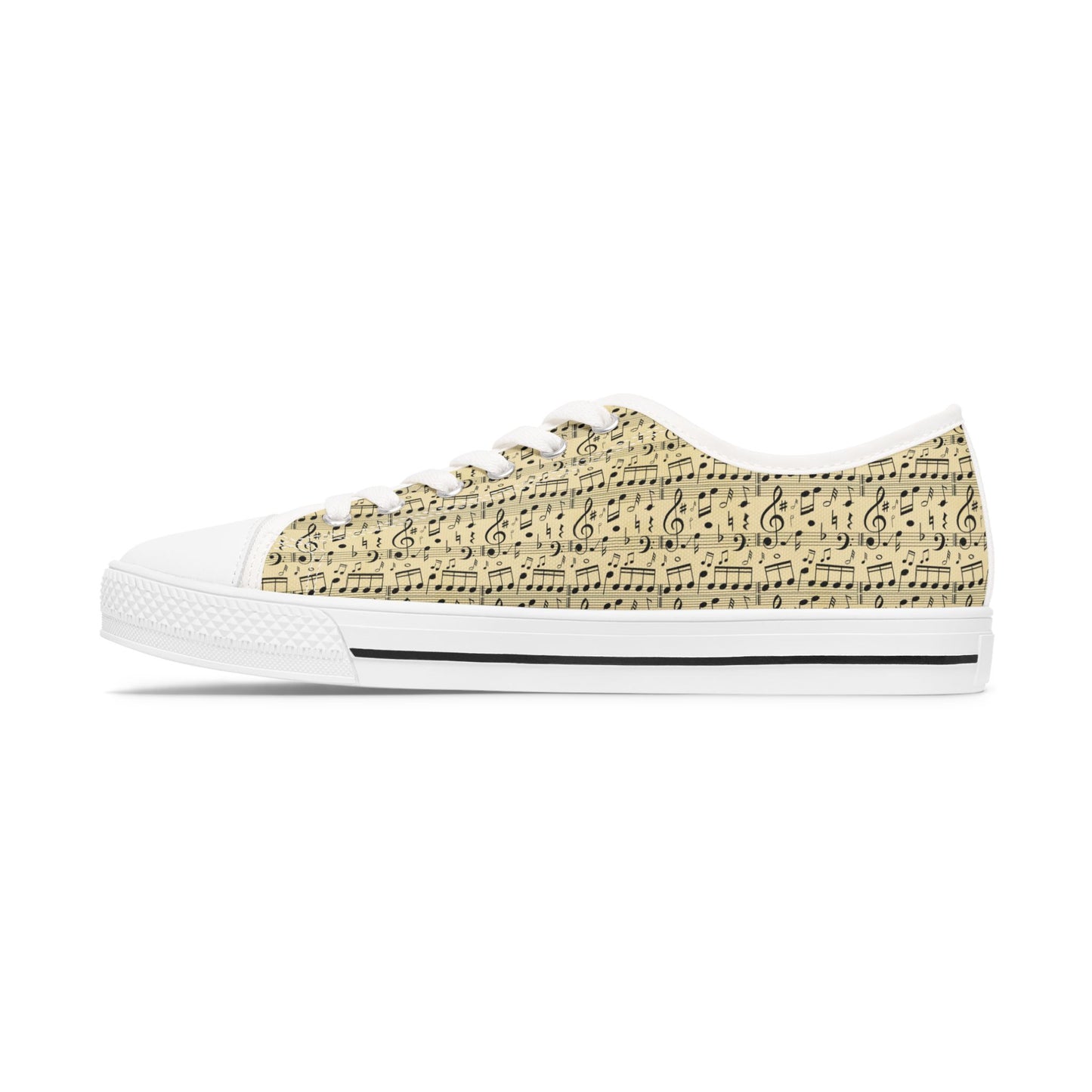 Music Sheet Low Top Sneakers — Vintage Sheet Music Print Tennis Shoes