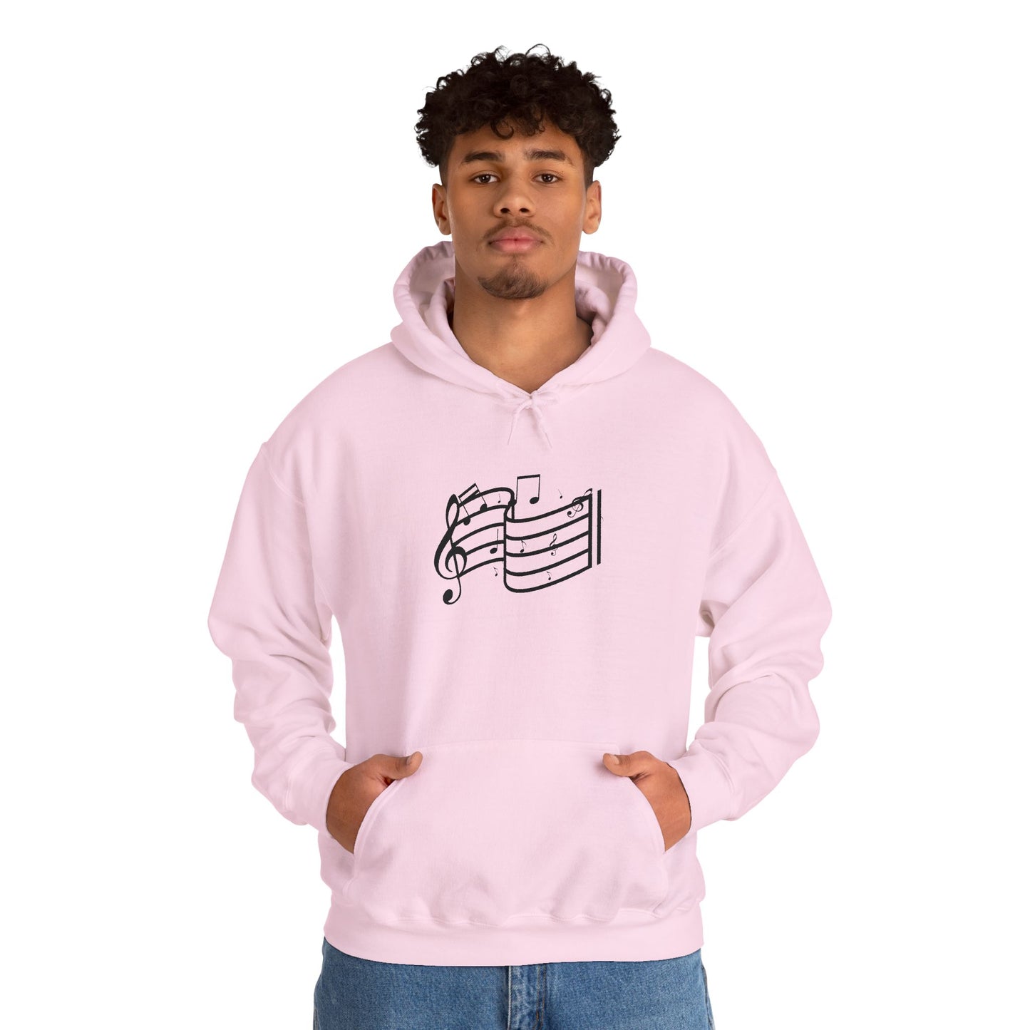 Music Notes Hoodie — Minimal Sheet Music Design