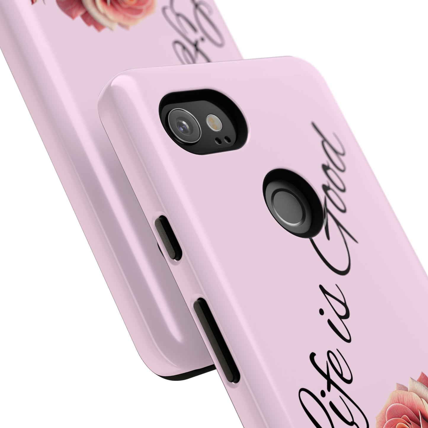 Roses & Positivity Phone Case - Floral Design, Life is Good, Tough Cases for Everyday Wear, Gift for Friends, Mother's Day, Spring [...]