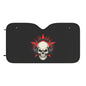 Skull Headphones Car Sun Shade — Gothic Rock Windshield Protector