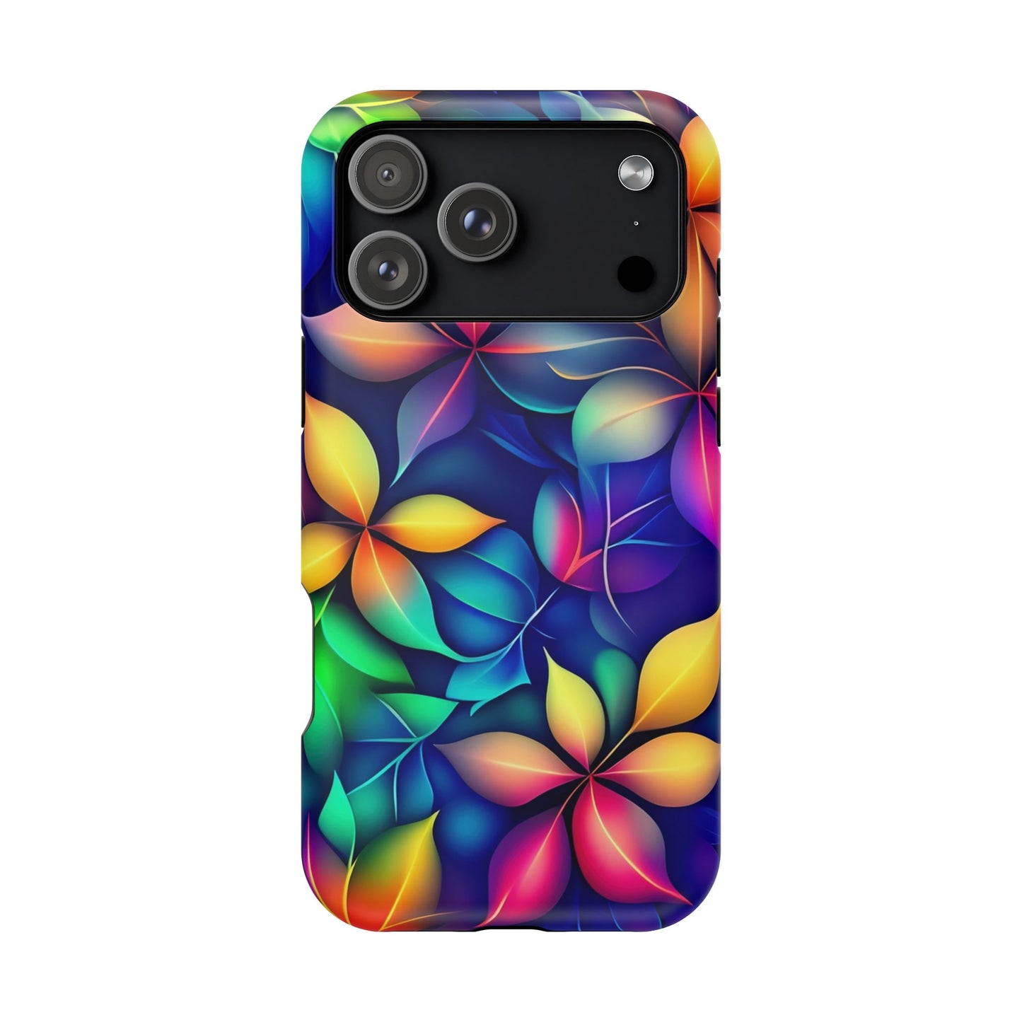 Floral Prism Magnetic Impact-Resistant Phone Case — Colorful Gradient Petal Design