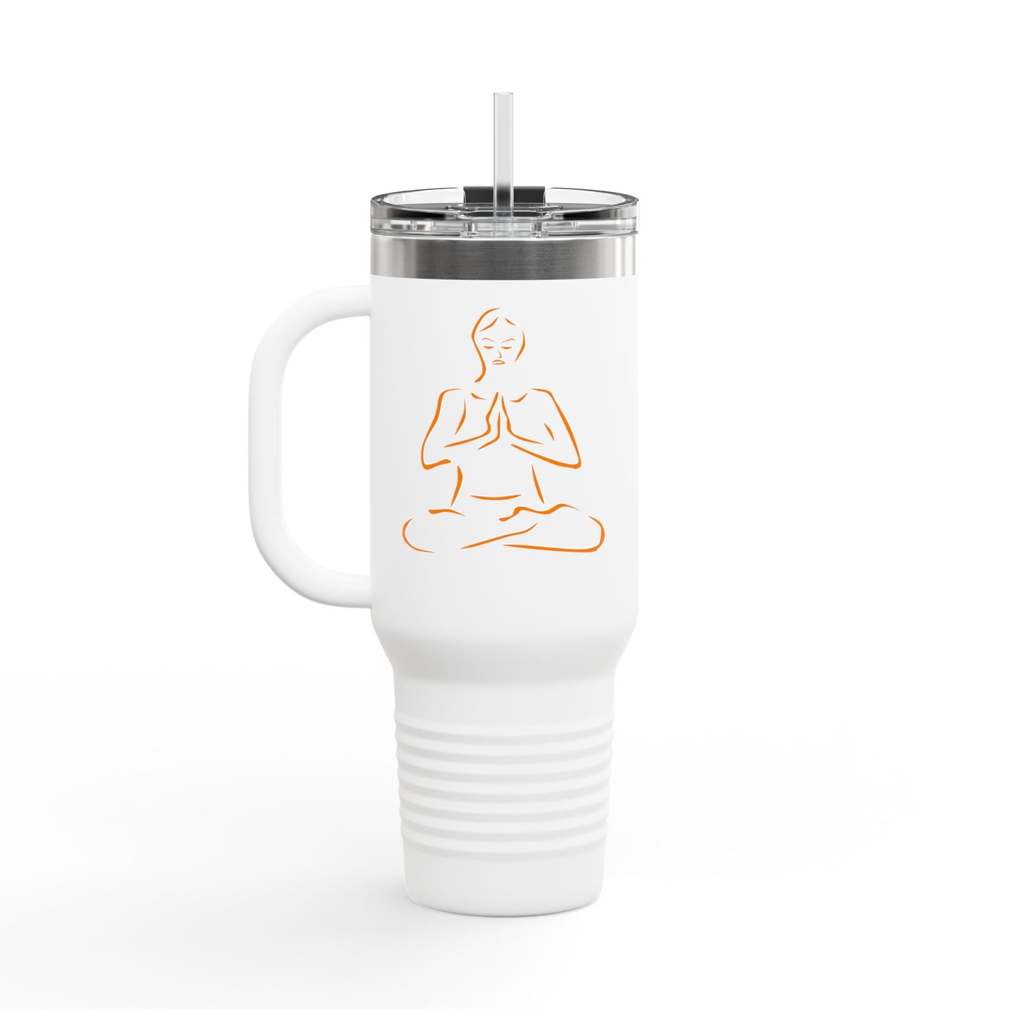 Mindful Travel Mug, Zen Coffee Cup, 40oz Insulated Flask, Inspirational Drinkware, Yoga Gift, Eco-Friendly Travel Tumbler