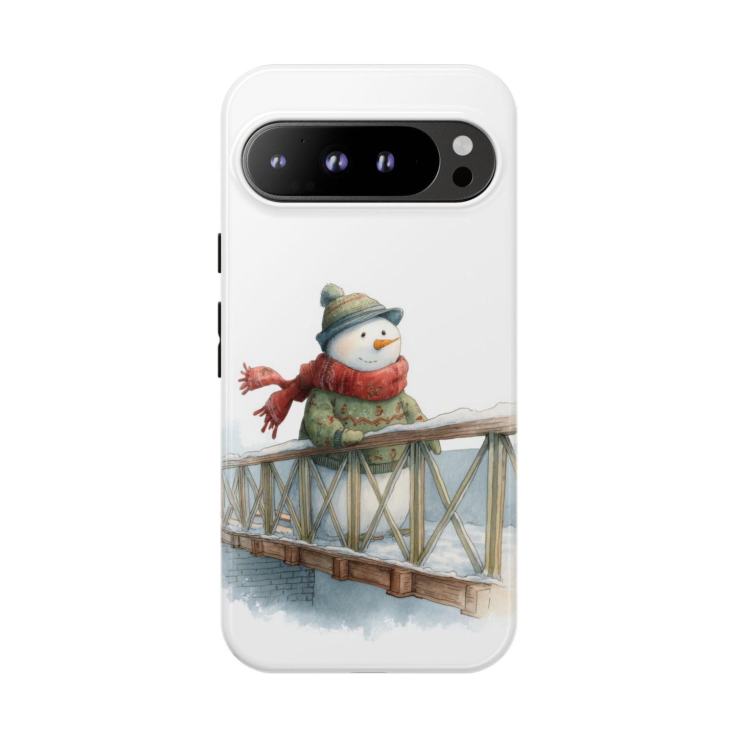 Snowman Phone Case – Winter Holiday Gift, Cute Snowman Design, Winter Accessories, Protective Phone Case, Unique Christmas Present