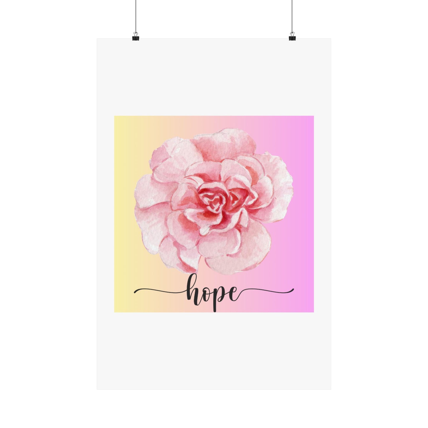 Hope Floral Matte Vertical Posters | Inspirational Wall Art, Flower Decor