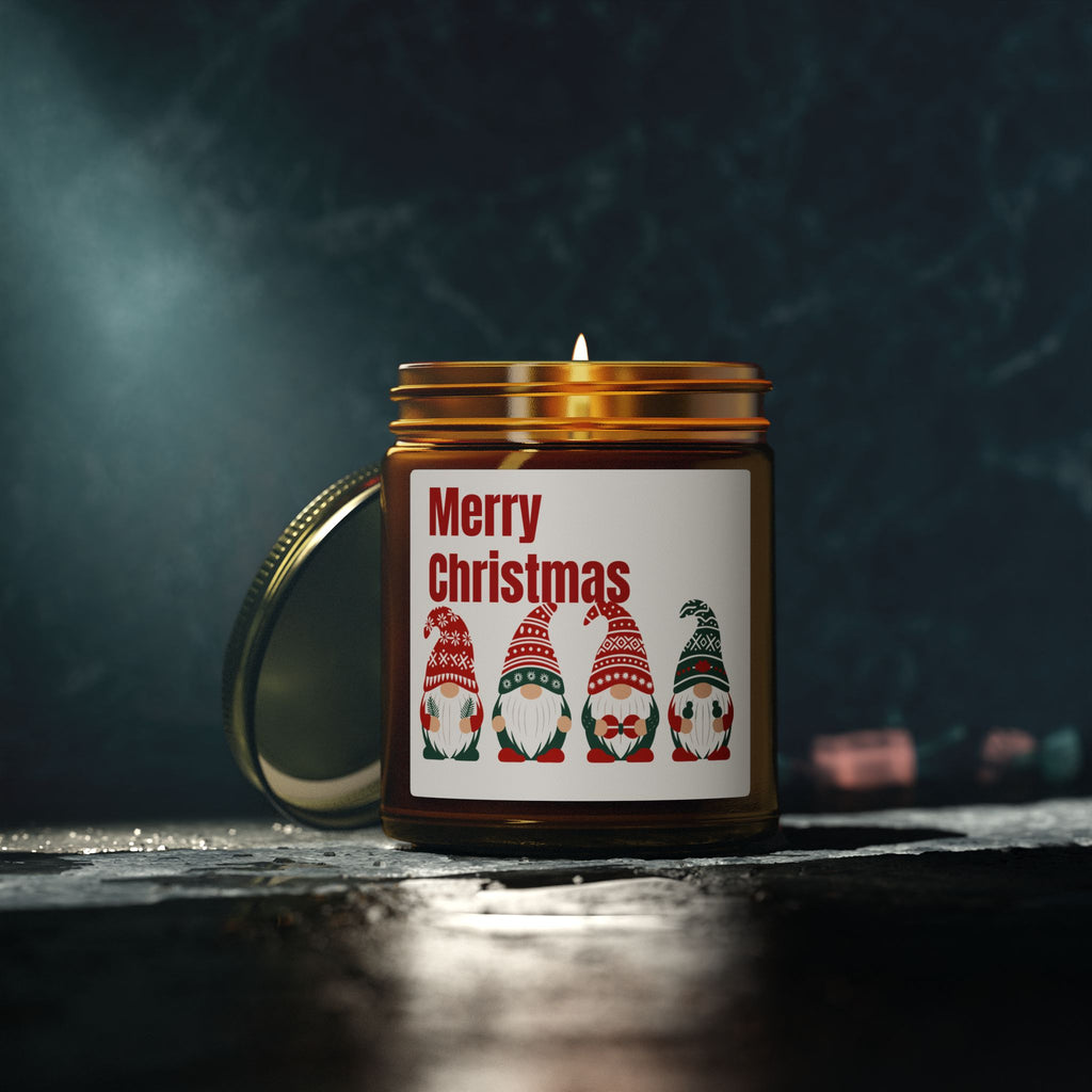 Merry Christmas Gnome Candle — Coconut Apricot Wax (4oz & 9oz)