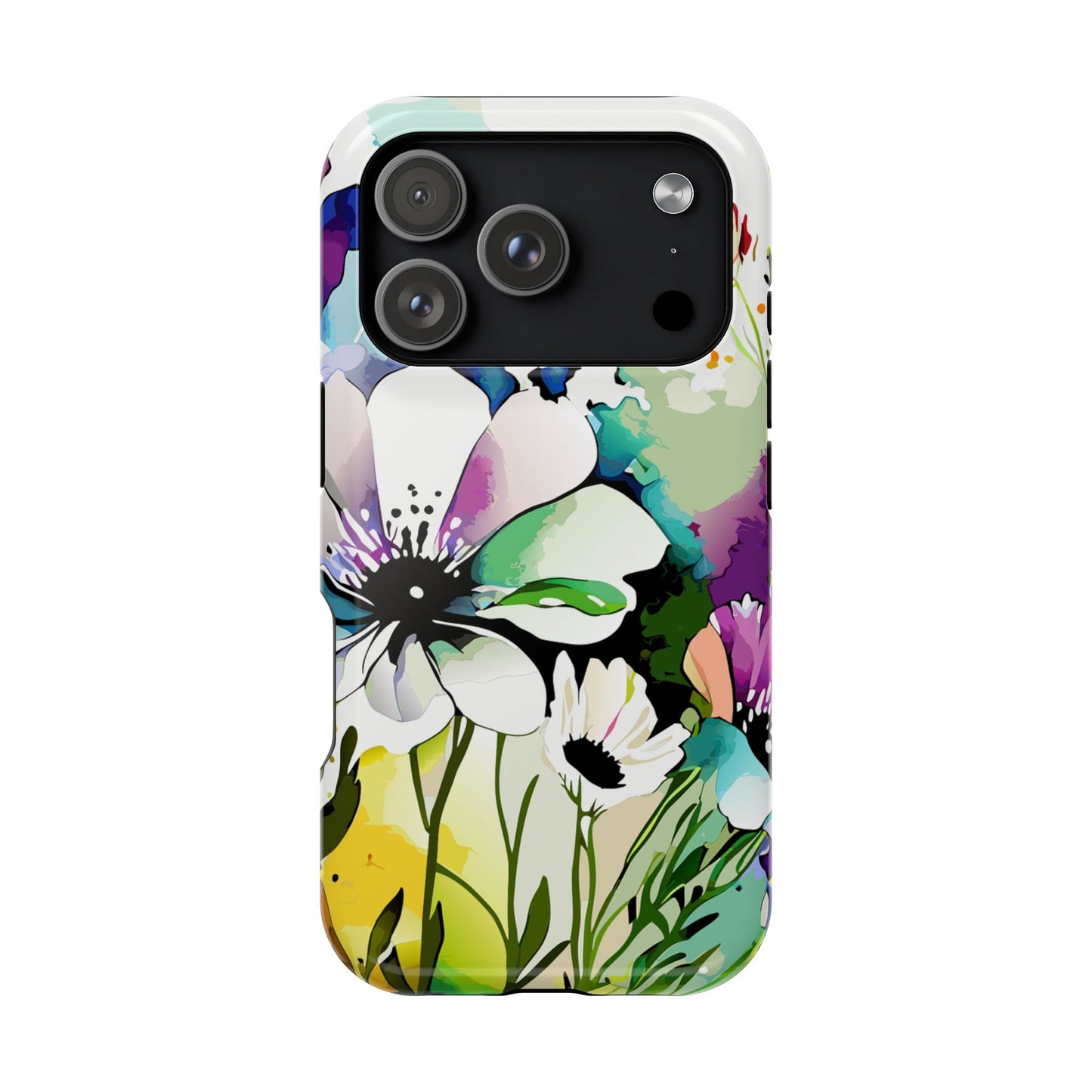 Floral Watercolor Magnetic Phone Case — Impact‑Resistant Protective Cover