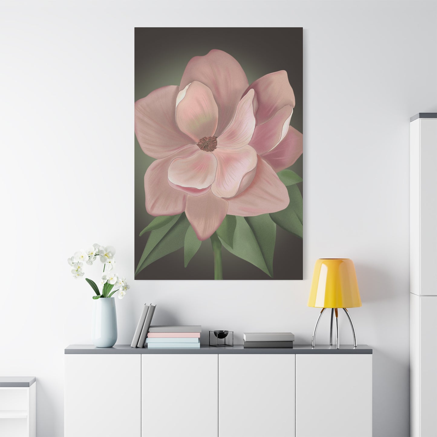 Matte Canvas, Stretched, 1.25" Pink Flowers