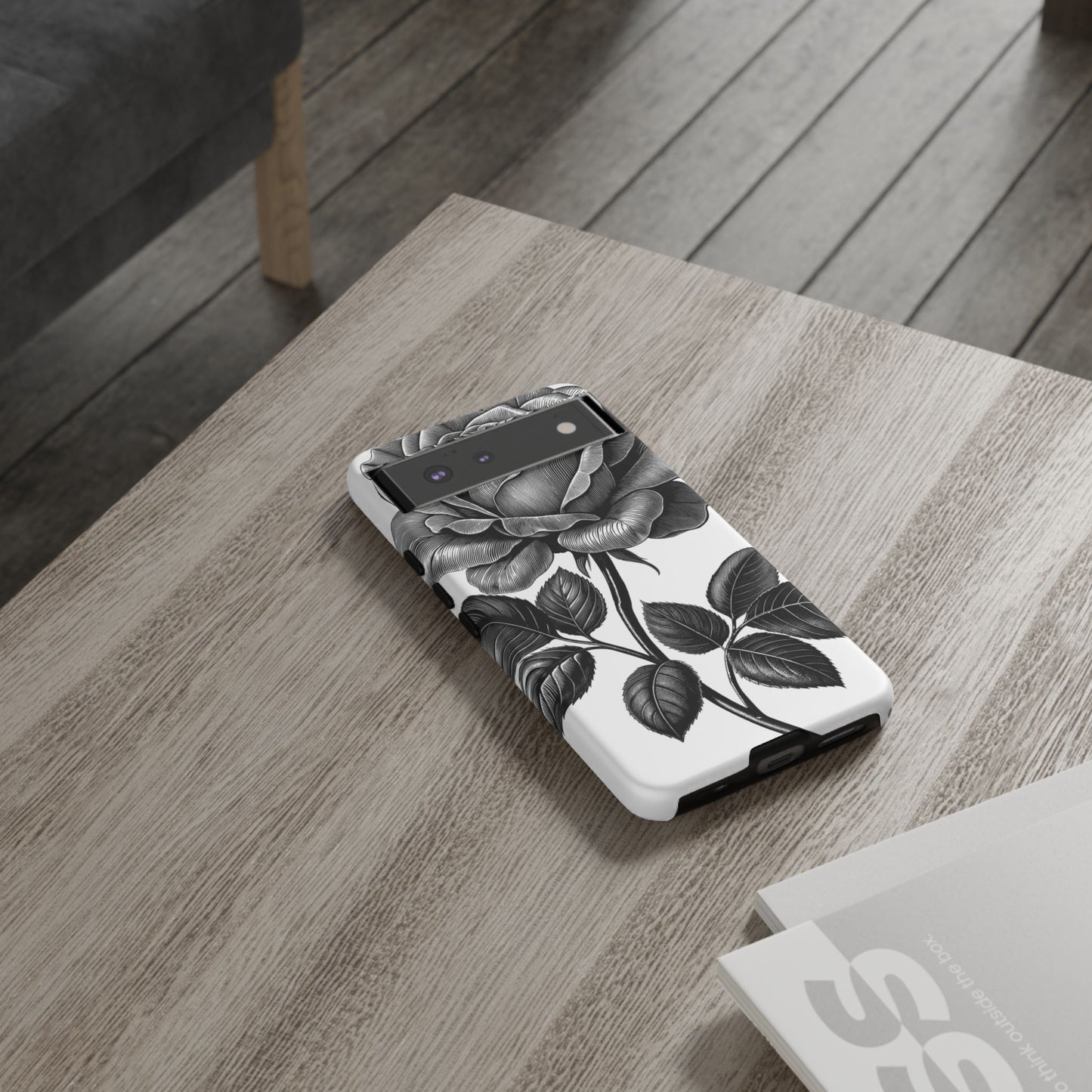 Elegant Floral Phone Case - Tough Cases, Black Rose Design, Floral Phone Cover, Stylish Phone Accessory, Gift for Her, Mother's Day