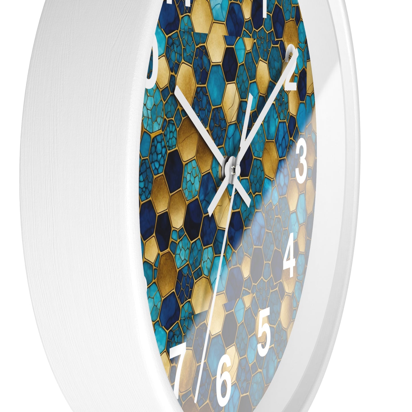 Honeycomb Mosaic Wall Clock - Home Decor, Unique Gift for Bee Lovers, Stylish Timepiece for Living Room, Kitchen or Office