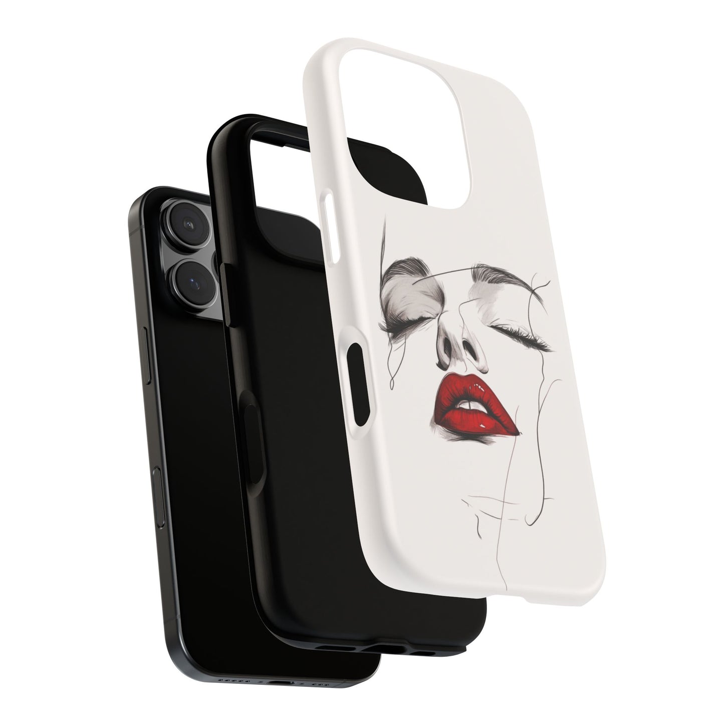 Stylish Phone Case with Artistic Lip Design, Femme Tech Accessory, Trendy Device Cover, Gift for Her, Unique Phone Accessories