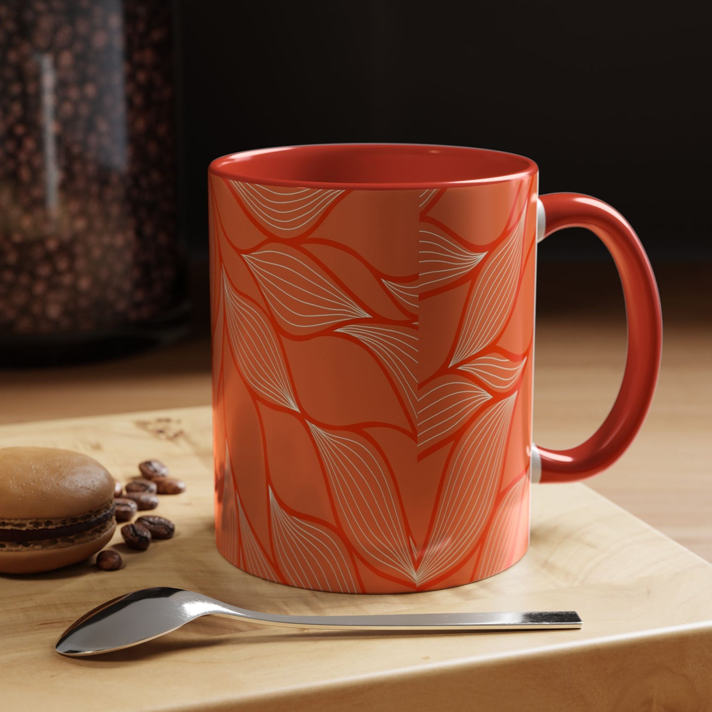 Stylish Accent Coffee Mug, Floral Pattern Drinkware, Unique Gift for Coffee Lovers, Home Decor, Kitchenware, Vibrant Design