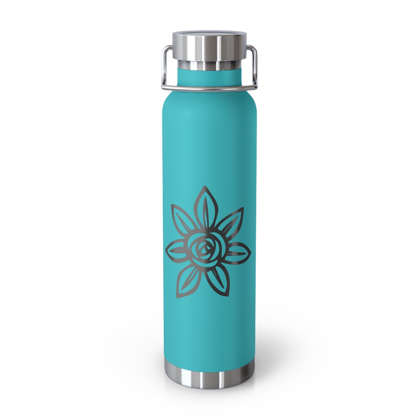 Flower Design Copper Insulated Water Bottle, Eco-Friendly Drink Flask, Vacation Travel Mug, Gift for Plant Lovers, Outdoor Hydration Bottle