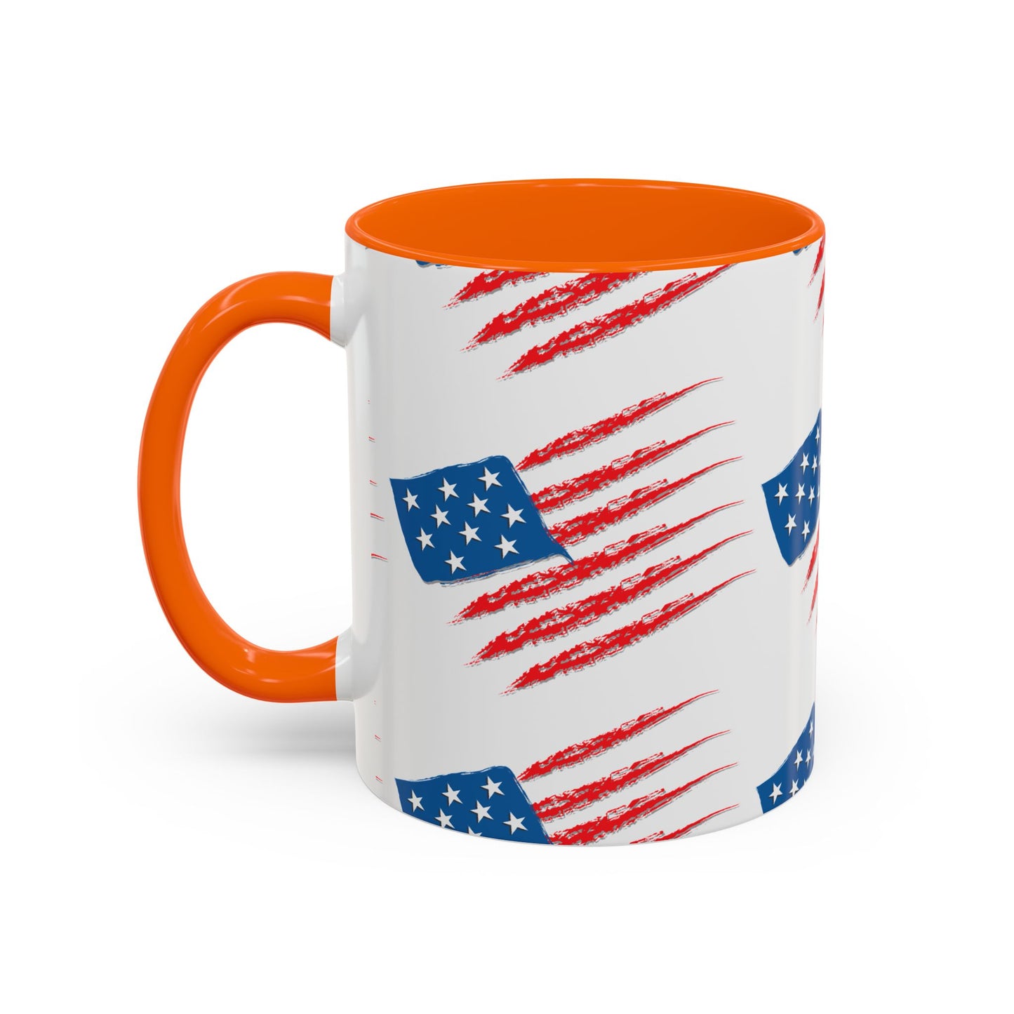 Patriotic Accent Coffee Mug | USA Flag Design, Perfect Gift for Veterans & Independence Day, Coffee Lover's Merchandise, Red White [...]