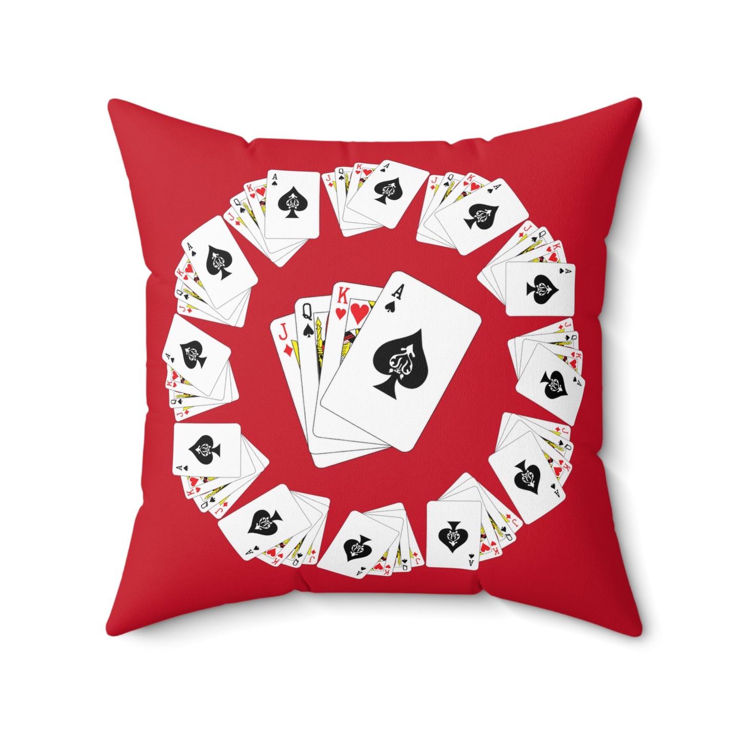 Playing Cards Themed Pillow, Fun Home Décor, Gift for Gamers, Poker Night Cushion, Card Game Decoration