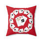 Playing Cards Themed Pillow, Fun Home Décor, Gift for Gamers, Poker Night Cushion, Card Game Decoration