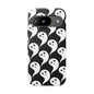 Ghost Pattern Phone Case, Cute Ghost Cell Phone Cover, Halloween Accessory, Spooky Gift, Black and White Phone Case
