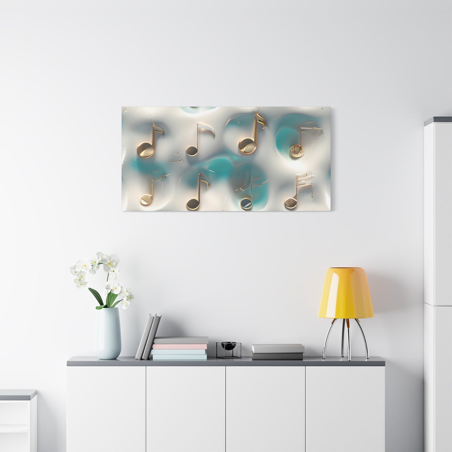 Musical Notes Wall Art Canvas, Elegant Home Decor, Perfect for Musicians, Music Lovers, Gifts for Music Teachers, Unique Art Piece