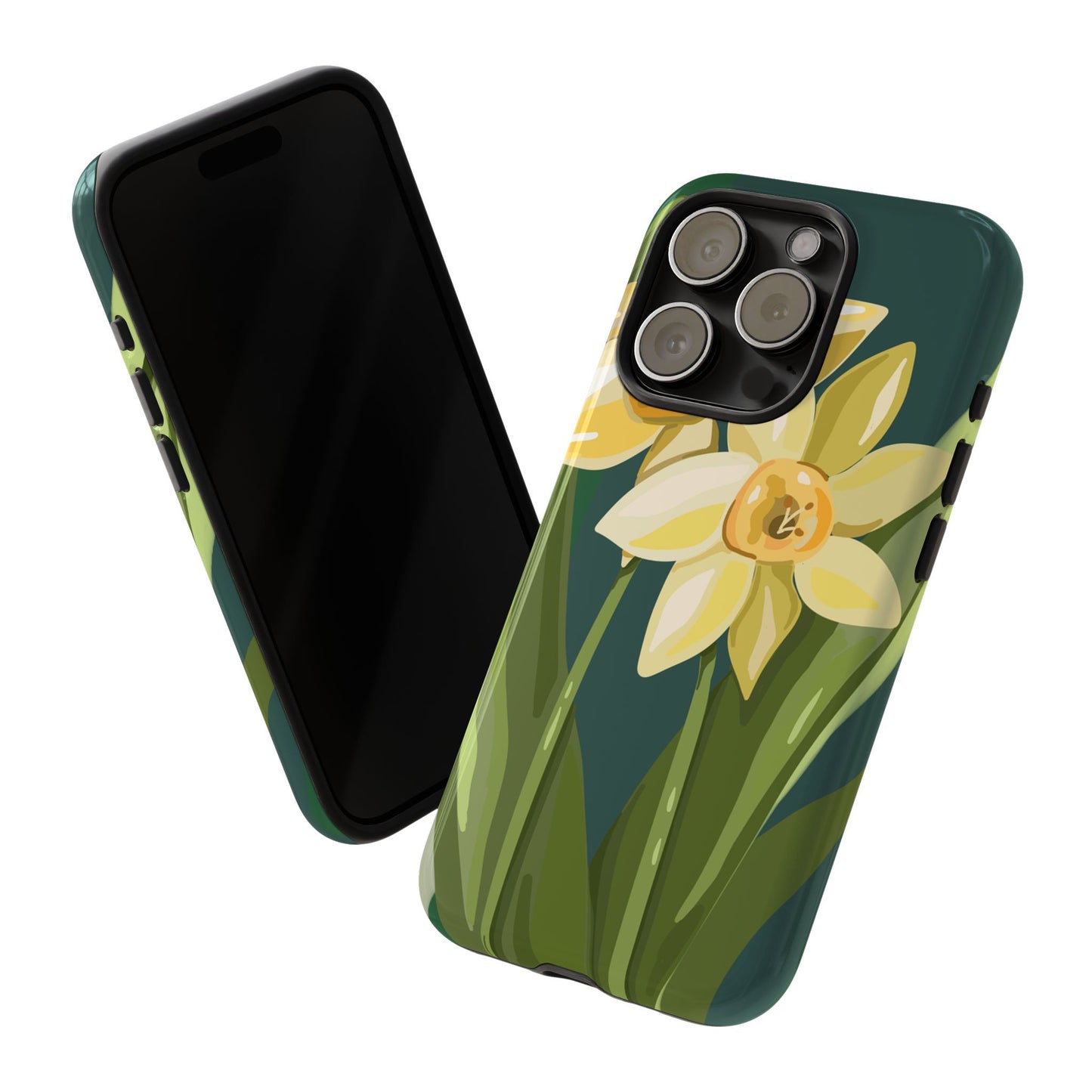 Floral Phone Case - Yellow Daffodil Design, Tough Phone Cover, Spring Decor, Floral Gift, Nature-Inspired Accessories