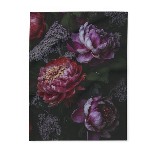 Floral Arctic Fleece Blanket, Cozy Home Decor, Gift for Her, All-Season Warmth, Elegant Design for Home, Flower Throw