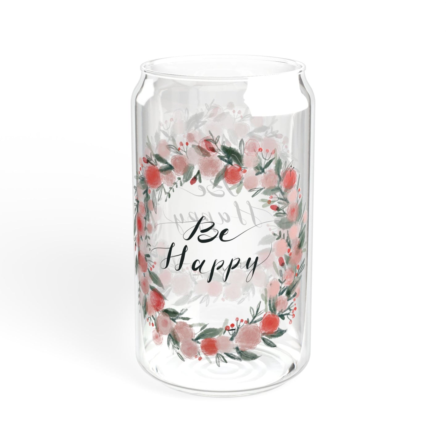 Floral Sipper Glass, 16oz - Motivational Drinkware, Perfect Gift for All Occasions, Kitchen Decor, Eco-friendly Straw Cup