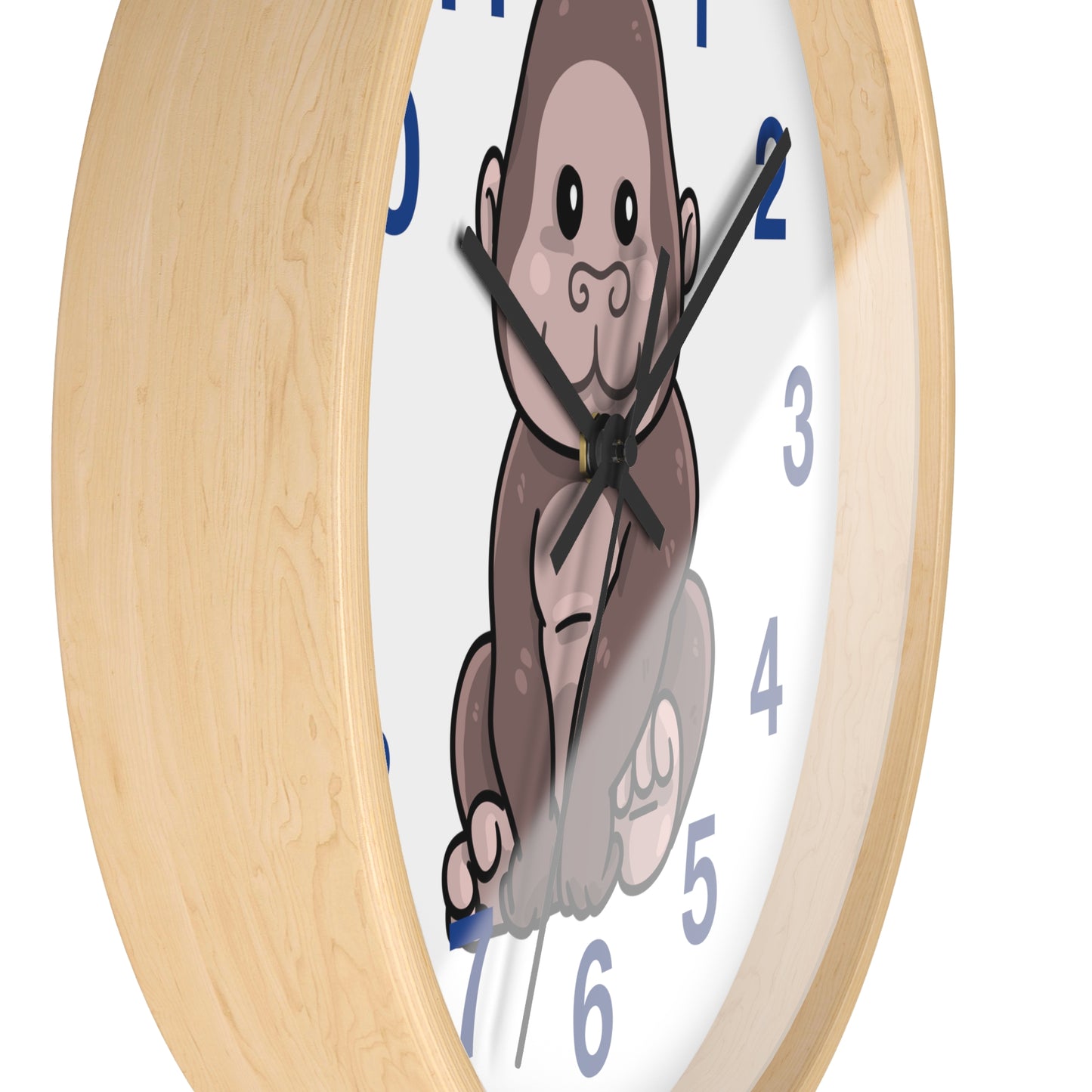 Cute Gorilla Wall Clock - Kid's Room Decor, Playroom Wall Art