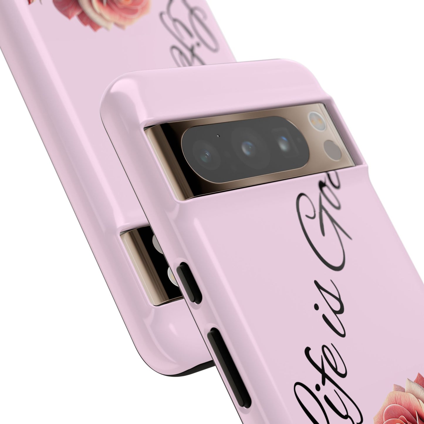 Roses & Positivity Phone Case - Floral Design, Life is Good, Tough Cases for Everyday Wear, Gift for Friends, Mother's Day, Spring [...]