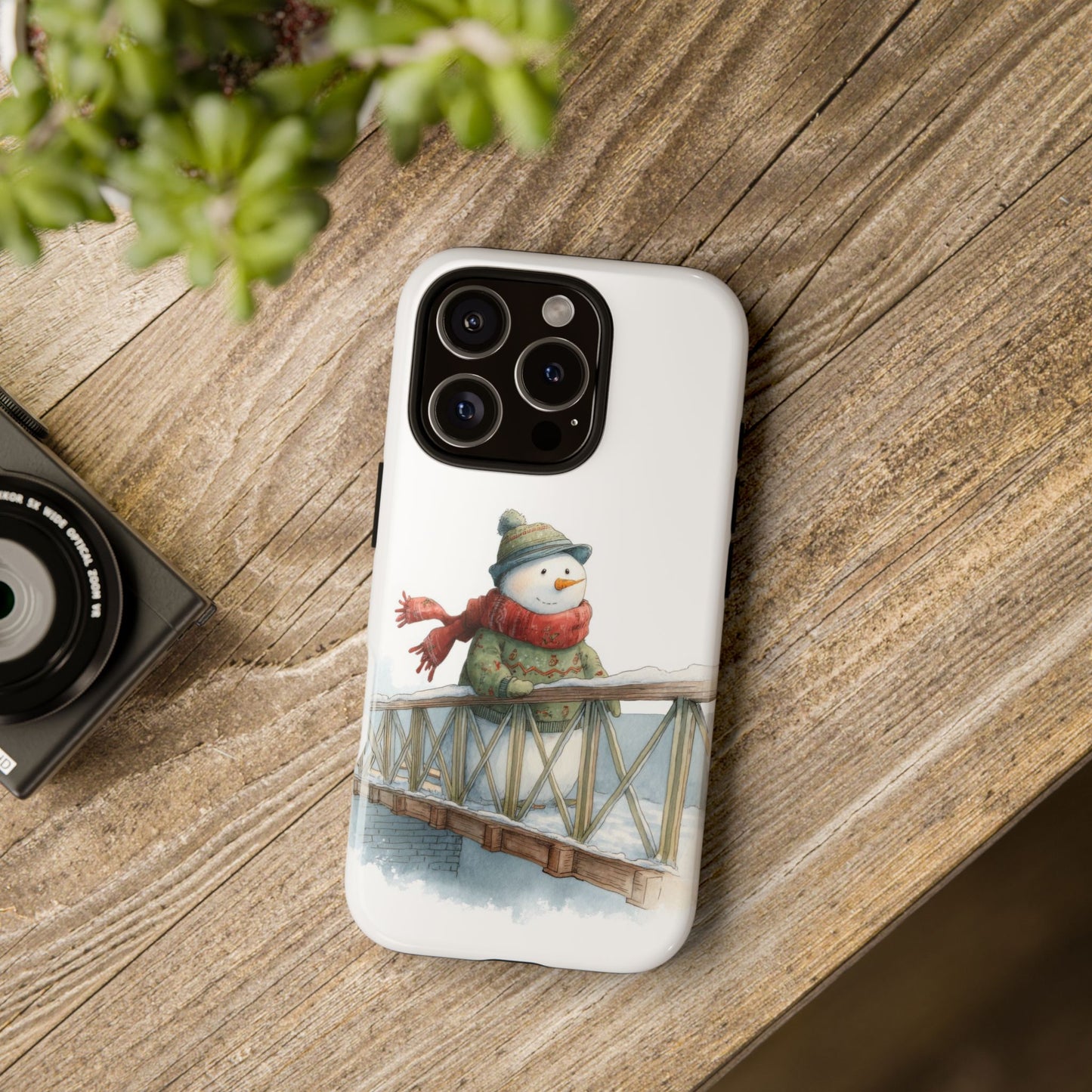 Snowman Phone Case – Winter Holiday Gift, Cute Snowman Design, Winter Accessories, Protective Phone Case, Unique Christmas Present