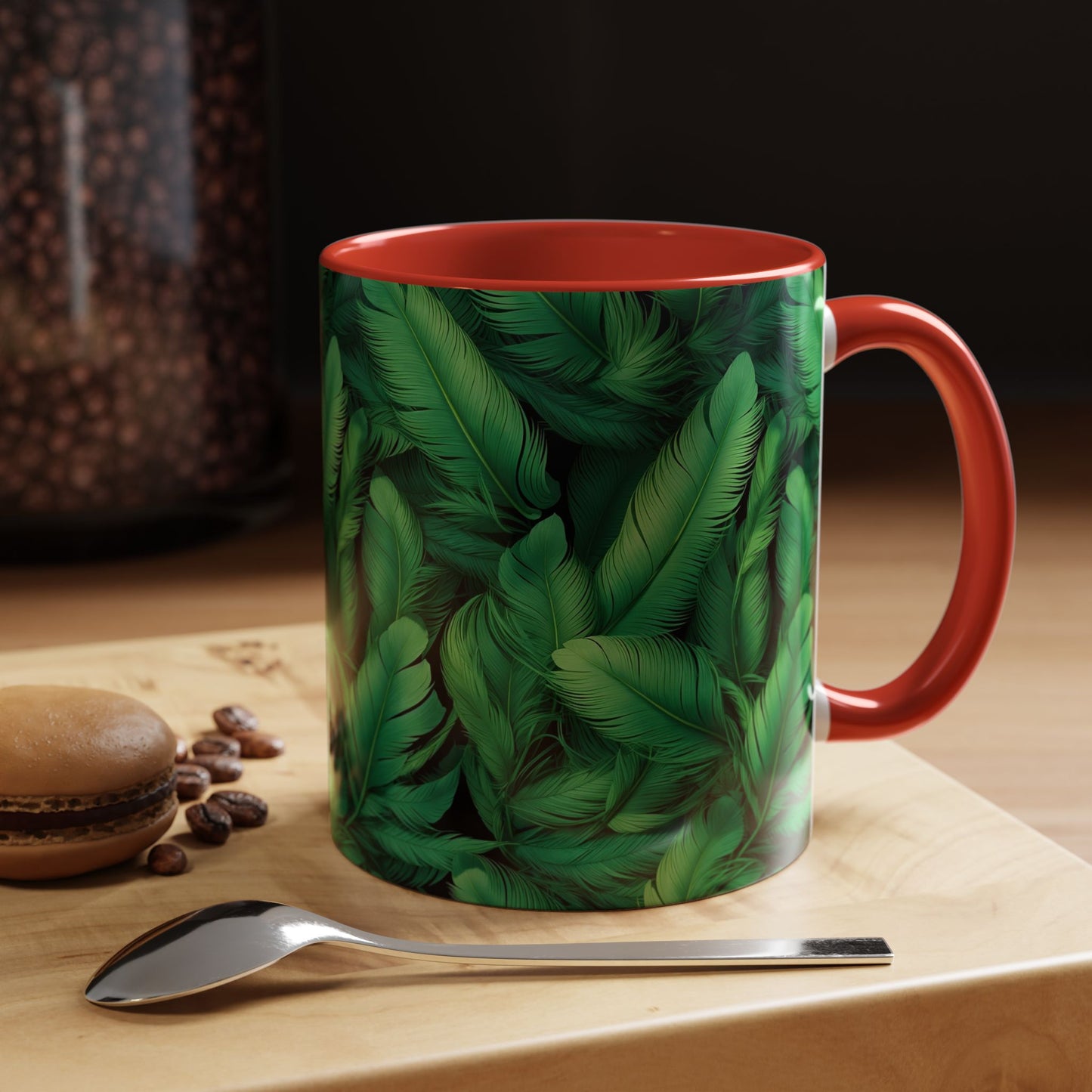 Tropical Leaf Coffee Mug - Green Botanical Drinkware, Ideal Gift for Nature Lovers, Home Decor, Tropical Theme, Eco-Friendly Beverage