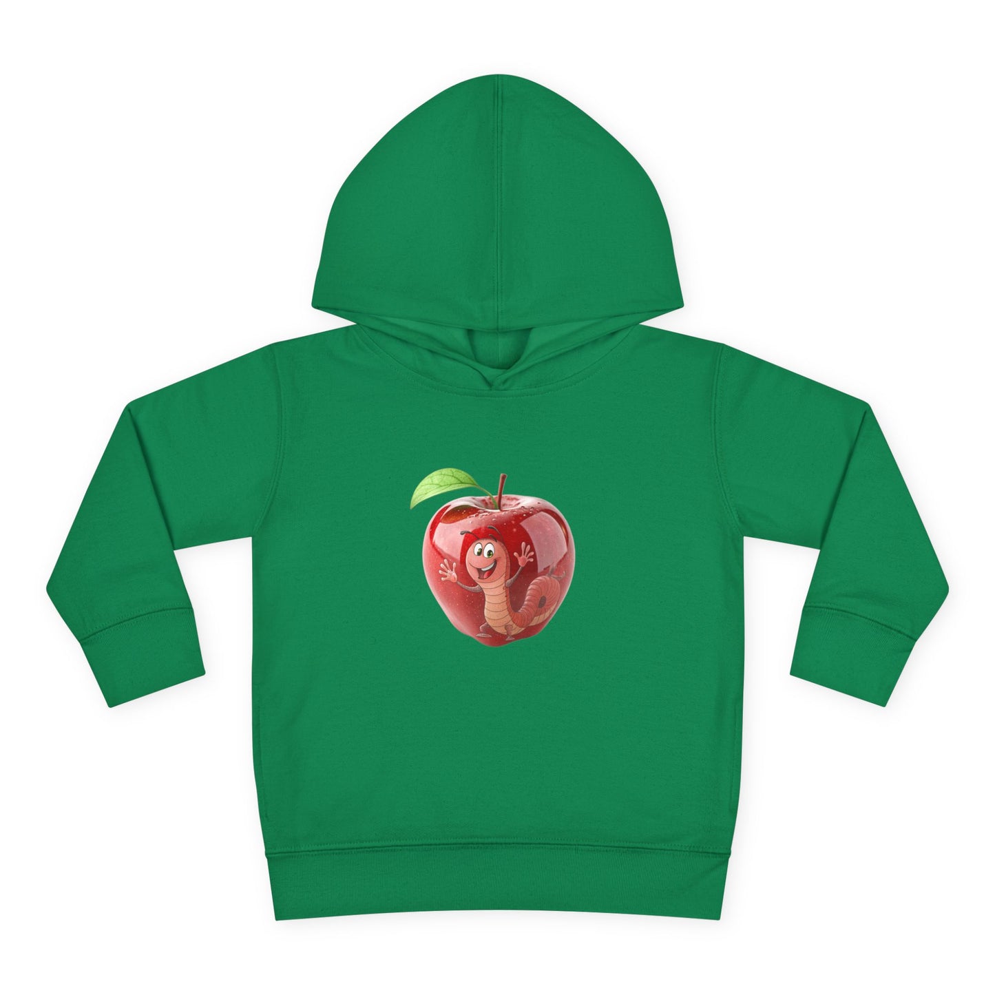 Cute Apple Toddler Pullover Fleece Hoodie - Cozy, Fun, Playful Kidswear, Perfect Gift for Birthdays, Play Dates, or Fall Outings