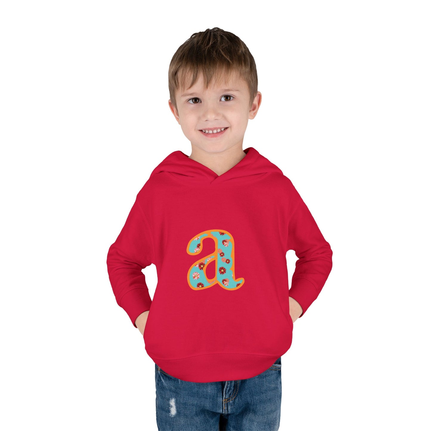 Personalized Toddler Fleece Hoodie, Cozy Kids Sweatshirt, Customizable Letter Hoodie, Fun Pullover for Toddlerwear, Perfect Gift for Kids