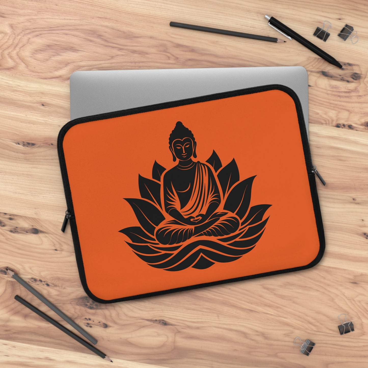 Zen Buddha Laptop Sleeve - Meditation Case, Tech Accessory for Yogis, Gift for Students, Celebrate Mindfulness, Eco-Friendly Carrying