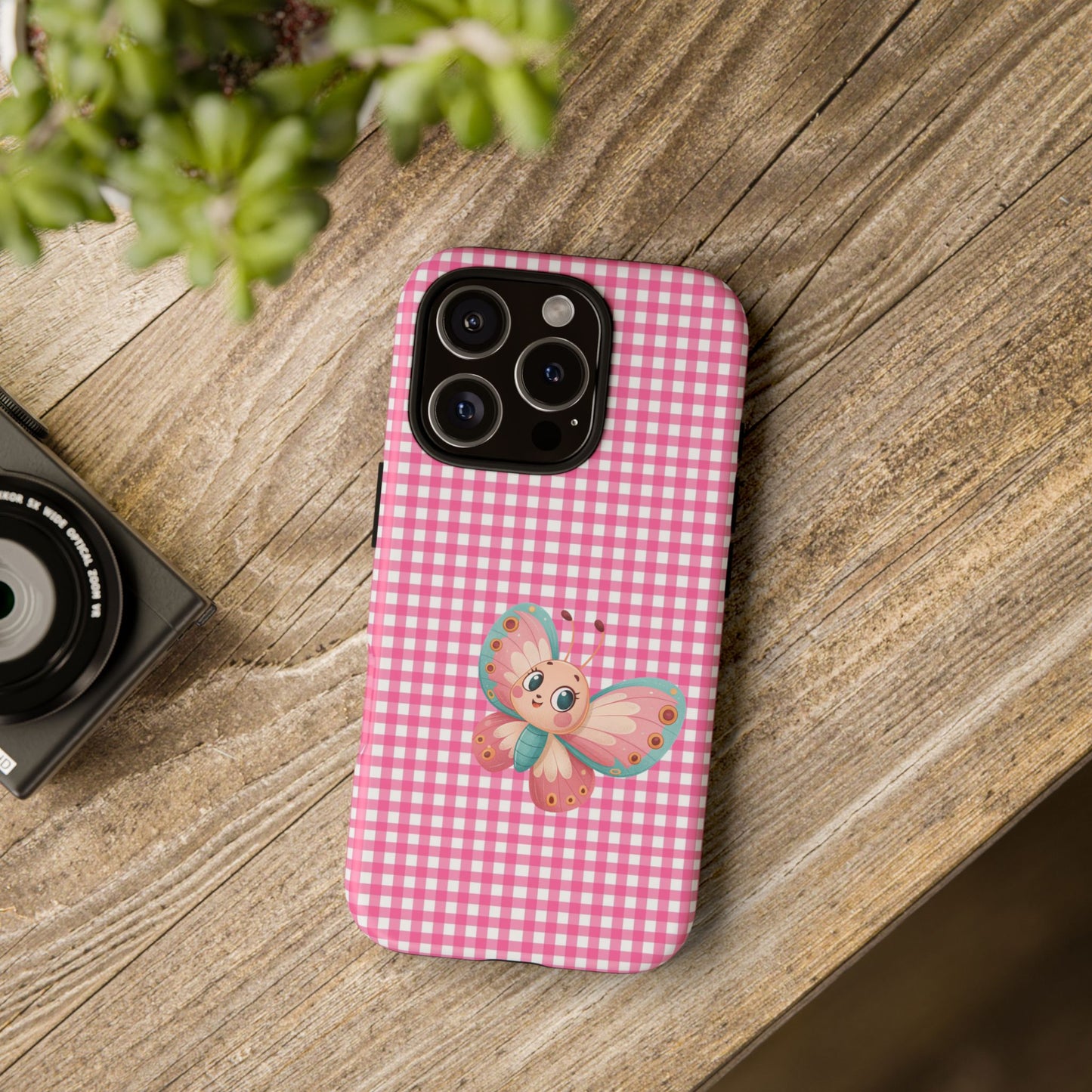 Cute Butterfly Phone Case, Tough Cases, Floral Phone Accessory, Gift for Her, Spring Fashion, Kids' Birthday Present, Pastel Aesthetic