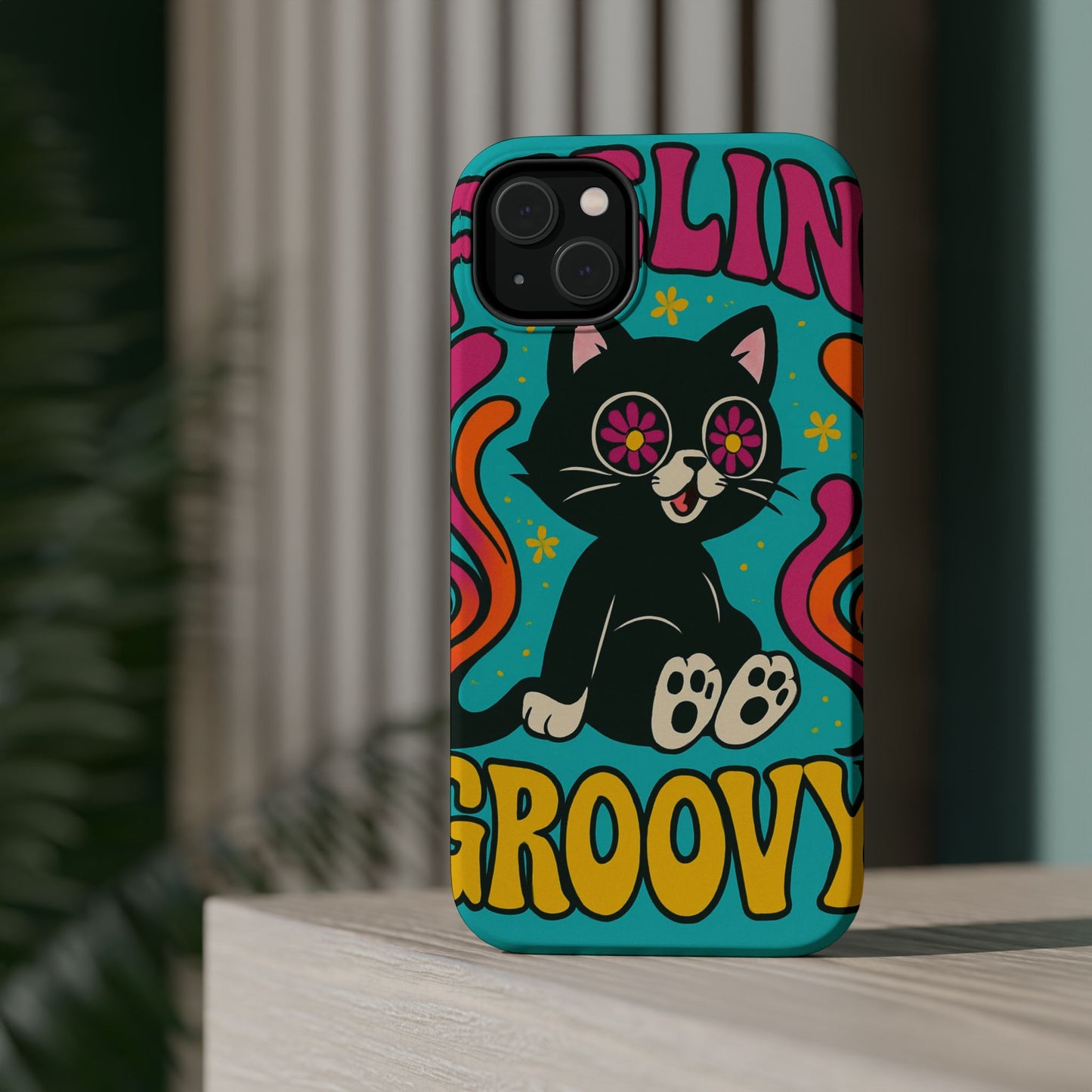 Groovy Cat Magnetic Impact-Resistant Phone Case